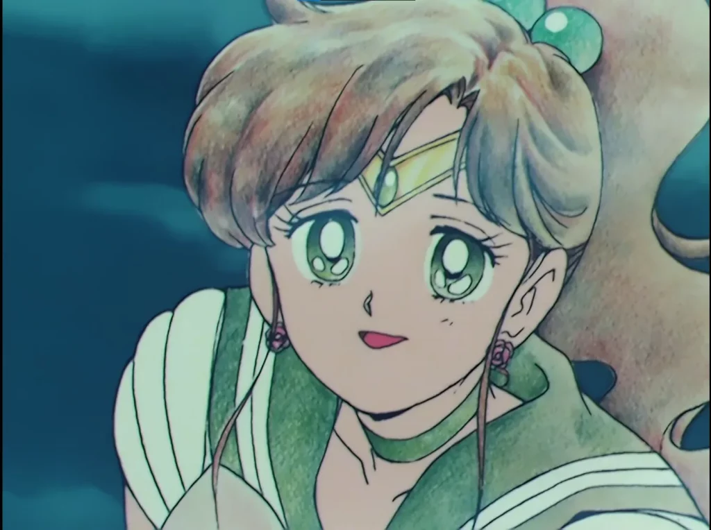 Sailor Jupiter's ghost cheering Sailor Moon on